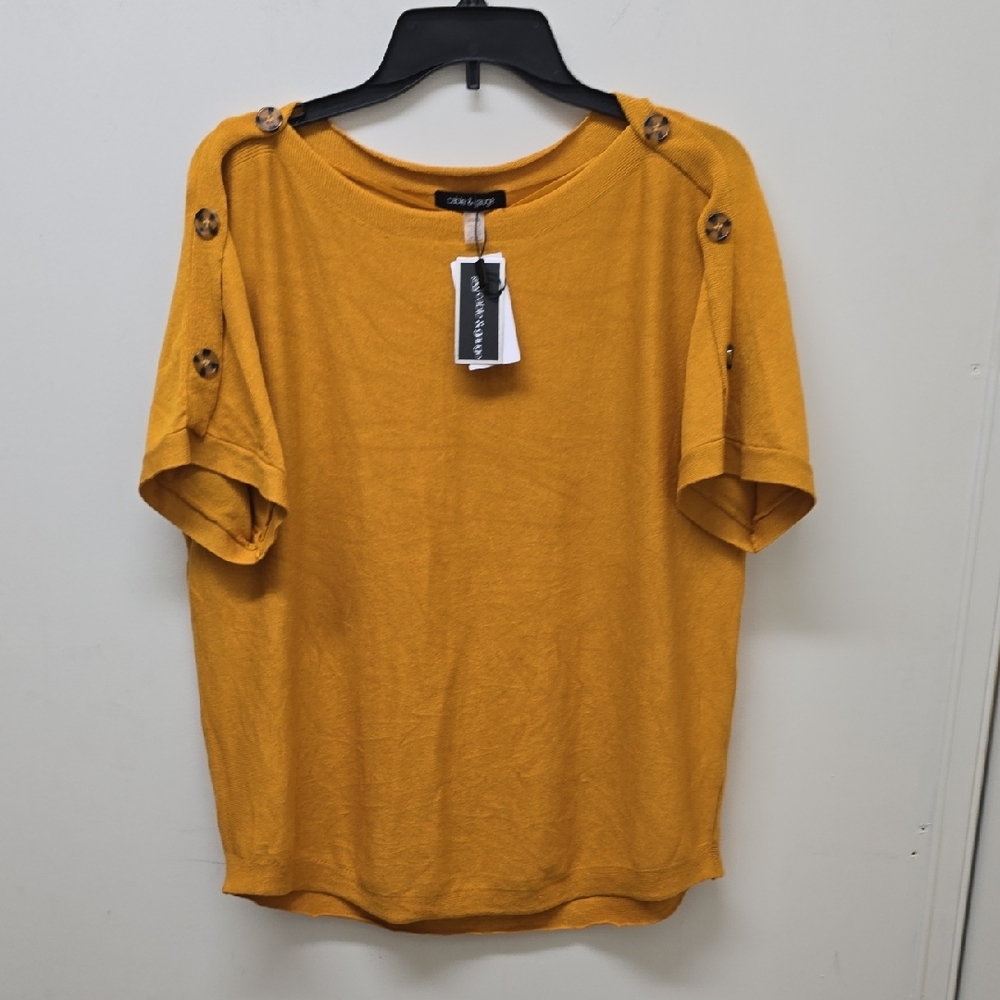 Cable & Guage Mustard Button-Accent Sweater - Size L - Picture 1 of 8